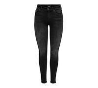 ONLY NOS Onlblush Mid Ank Raw Jeans Rea1099 Noos, Jean skinny Skinny Femme, Noir (Black Denim), S/ 30
