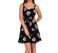 Robe courte Imprimé all over Col en V Sans manches Dentelle féminine Longueur mini bleu Bleu 36
