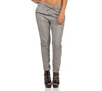 ONLY NOS Onlpoptrash Easy Think Check PNT Noos, Pantalon Femme, Multicolore (Black Checks: Dark Grey/Cloud Dancer), 34 /L32 (Taille Fabricant: X-Small)