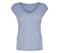 ONLY NOS Onlsilvery S/s V Neck Lurex Top JRS Noos, T-Shirt Femme, Bleu (Halogen Blue), 38 (Taille Fabricant: Small)