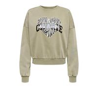 ONLY O-Neck Onllauren Life L/S Animal Col Rond CC SWT, Bleu Sarcelle, M Femme