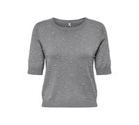 ONLY O-Neck Onlvenice Life SS Pearl Col Rond KNT, Gris Clair chiné, L Femmes