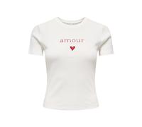 ONLY O-Neck Top Onlkira Life S/S Haut à col Rond JRS, Cloud Dancer, M Femmes