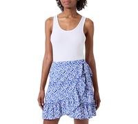 ONLY Olivia Ruffle Wrap Mini Jupe, Bleu, M