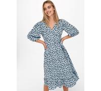 CMP ONLOLIVIA 3/4 Wrap MIDI Dress WVN Noos Robe, Blue Fog/OOP : Uneven Dot, L Femme