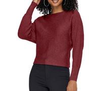 ONLY Onladaline L/S Short Pullo KNT Noos Pull en Tricot avec col Bateau, Bordeaux, M Femme