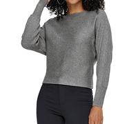 ONLY ONLADALINE Life L/S Short PULLO KNT Noos Pull-Over, Mélange de Gris Moyen, M Femme