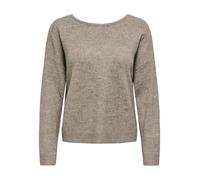 ONLY Onladele Ls Lace Mix O-Neck CC KNT pour Femme, Gris, L