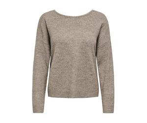 ONLY Onladele Ls Lace Mix O-Neck CC KNT pour Femme, Gris, L