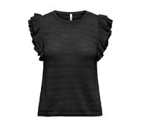 ONLY Onlaga SL Glitter O-Neck Top KNT, Noir, S Femmes