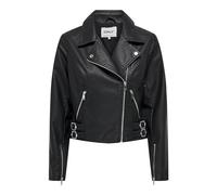 ONLY Onlalba Veste en cuir synthétique Biker CC OTW pour femme, Noir, S