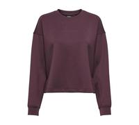 ONLY Onlalina Life Slit Roundneck SWT, Chocolat, S Femme