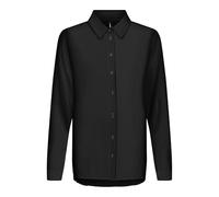 ONLY Onlalma Life Poly L/S T-Shirt uni plissé Blouse, Noir, XL Femme