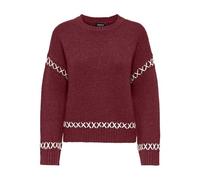 ONLY Onlamanda Life Ls O-Neck Detail KNT Noos, Bordeaux, S Femme