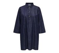 Only Onlamari 3/4 Short Dress WVN Robe en Jean Tendance avec col Chemise et Coupe Droite, Bleu Denim, XS Femmes