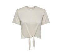 ONLY Onlamber Life S/S Glitter Knot Top JRS, Cloud Dancer, S Femmes