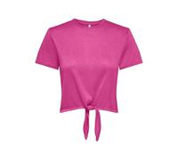 ONLY Onlamber Life S/S Glitter Knot Top JRS, Fuchsia Fedora, M Femmes