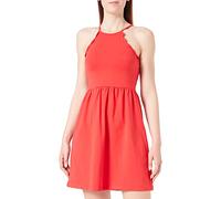 ONLY Onlamber Robe Courte à Bretelles festonnées Ay Nn Jersey, Rouge Mars, XS Femme