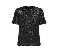 ONLY Onlana S/S Loose Sequins Top JRS, Noir, S Femmes