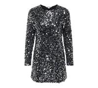 ONLY Onlanika Catina Ls Sequins Dress WVN, Argent (Silver), L Femmes