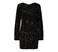 ONLY Onlanika Sequins Ls Bow Dress WVN CS, Noir, M