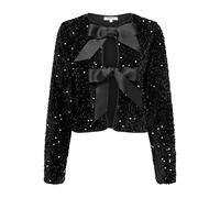 ONLY Onlanika Sequins Ls Bow Top WVN CS, Noir, S