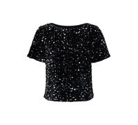 ONLY Onlanika SS Sequins Boat Top WVN, Noir, L Femme