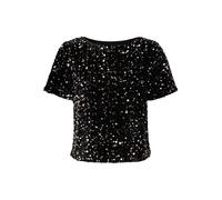 ONLY Onlanika SS Sequins Boat Top WVN, Noir, L Femmes
