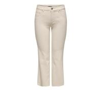 ONLY Onlann-Kenya MW CR AK Fla Ecru DNM Noos Jean évasé avec Passants de Ceinture et Taille Moyenne Femme