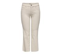 ONLY Onlann-Kenya MW CR AK Fla Ecru DNM Noos Jean évasé avec Passants de Ceinture et Taille Moyenne, x 32L Femmes