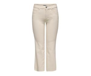 ONLY Onlann-Kenya MW CR AK Fla Ecru DNM Noos Jean évasé avec Passants de Ceinture et Taille Moyenne Femme