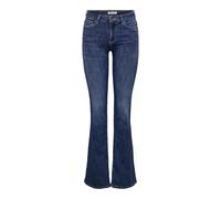 ONLY Onlann Mid Flared DNM Soo615 Noos Jean évasé, Bleu foncé Denim, M x 32L Femmes