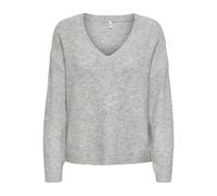 ONLY Onlarizona Ls Sequins col en V Pul KNT, Gris Clair chiné, S