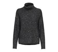 ONLY Onlarizona Ls Sequins Rollneck Pull KNT col roulé, Noir, L Femme