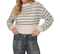 ONLY Onlasa LS O-Neck CC KNT Sweater, Bouleau/Rayures : Noir, XL Femme