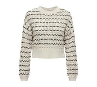 ONLY Onlasa Pull en Tricot pour Femme, Bouleau/Rayures : Noir, L