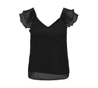 ONLY Onlasta Life Capsleeve V-Neck Top WVN, Noir, XL Femmes