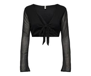 ONLY Onlasta Life L/S Tie Top WVN, Noir, XL