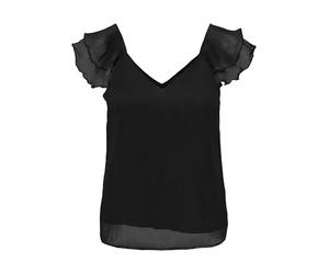 ONLY Onlasta Life WVN T-Shirt à Manches Courtes et col en V, Noir, XL