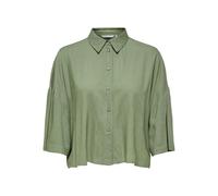 ONLY Onlastrid Life 2/4 Crop Shirt WVN Noos Chemise avec Coupe Normale et épaules superposées, Hedge Green, L Femmes