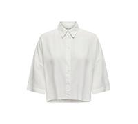 ONLY Onlastrid Life 2/4 Cropped Shirt WVN Chemise, Cloud Dancer, S Femme