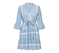 Only Onlathena Life 3/4 Short Dress WVN Noos Robe élégante avec col en V et Fermeture Ceinture pour Un Usage Quotidien, Bleu Coronet, XXL Femmes