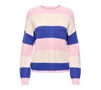 ONLY Onlatia L/S Stripe Pullover KNT Noos Pull en mélange de Viscose, Rose Clair, L Femme
