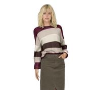 ONLY Onlatia L/S Stripe Pullover KNT Noos Pull en Viscose mélangée, Zinfandel, S Femme