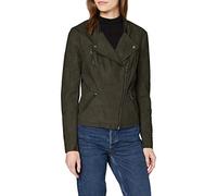 ONLY Onlava Faux Leather Biker OTW Noos Blouson Femme , Vert , 34 EU