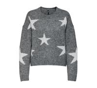 ONLY Onlazu Ls Star O-Neck KNT, Gris foncé mélangé, M Femme