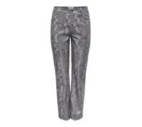 ONLY Onlazula Hw STR Snake PNT Pantalon, Gris, L / 32L Femme