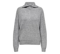 Only Onlbaker L/S Zip KNT Noos Pull pour Femme, Mélange de Gris Moyen., XL