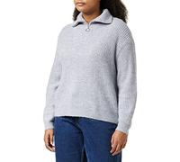 ONLY Onlbaker Pull zippé pour Femme L/S KNT Gris Clair mélangé