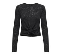 ONLY Onlbarbara L/S Glitter Twist Top JRS, Noir, XL Femmes